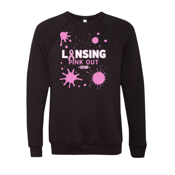 Lansing Pink Out - Sponge Fleece Raglan Crewneck Sweatshirt Thumbnail